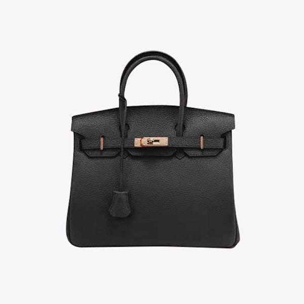 Platin Sort Stor Crossbody Taske 30x16x23cm Perfekt Gave til Hendes Black/30
