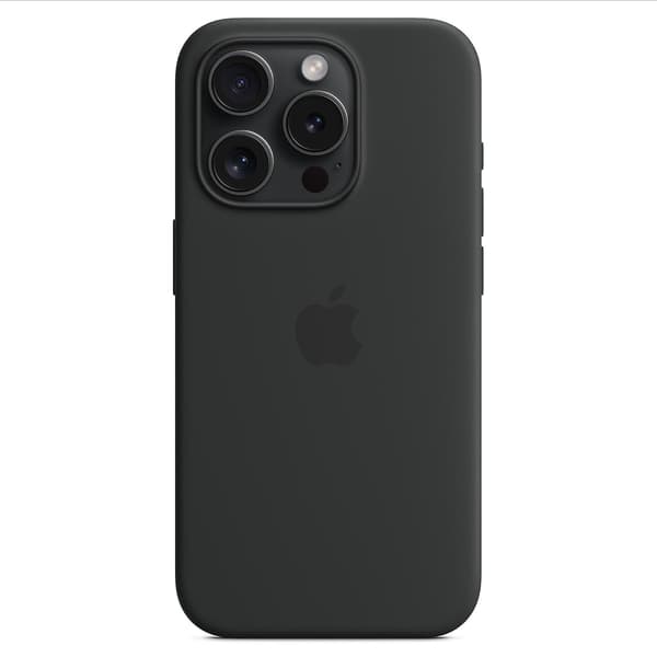 【03】Fodral för iPhone 15 Pro Max, silikon, magnetiskt, kompatibelt med MagSafe, svart Black Black iPhone 15 Pro Max