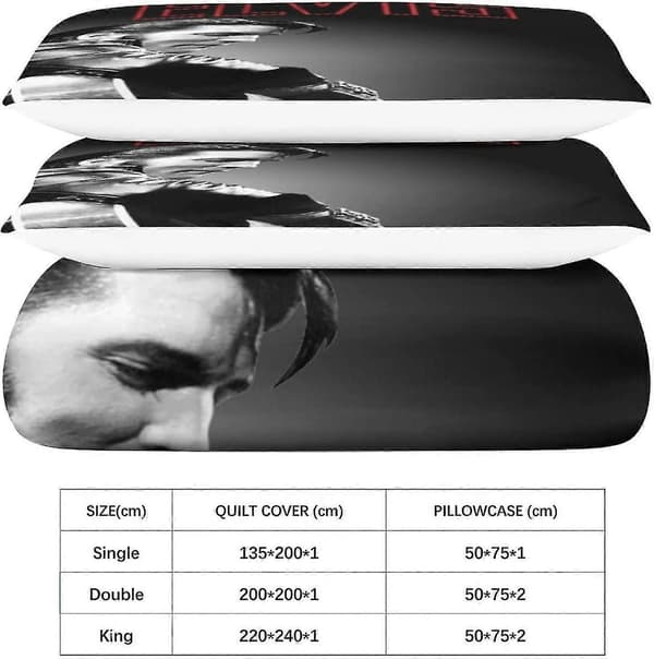 Elvis Presley Påslakanset, Singer Sängkläder Täckeöverdrag 3D Påslakan Rock 'n' Roll Dekor King Double200x200cm