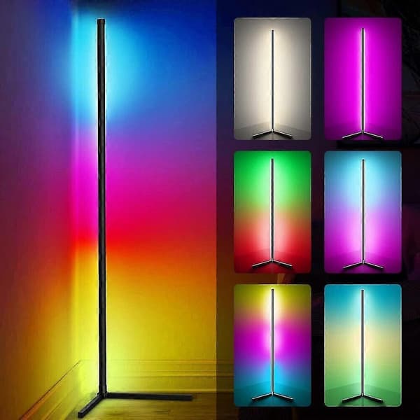 RGB LED-golvhörnlampa ljusstativ bluetooth streaming speldekoration au