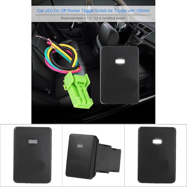Bil LED On Off Rocker Vippekontakt til Camery Yaris Highlander Prius Carora DLR