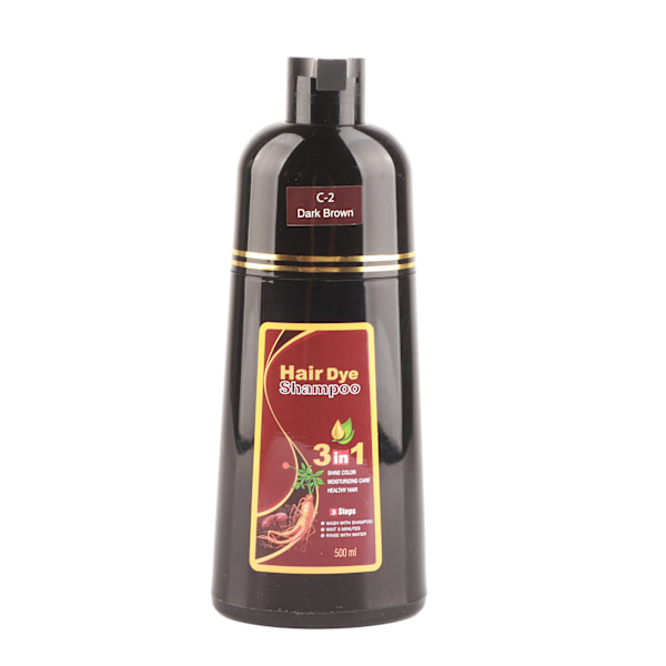 500 ml Hårfarve Shampoo Herbal Hårfarve Shampoo til Mænd og Kvinder