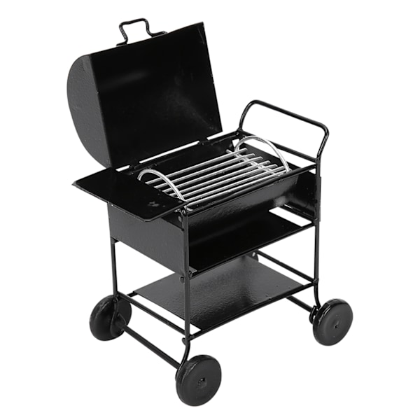 Dukkehus Tilbehør Mini Grill Rack Håndvogn Køkken Simulation Ornament 1:12
