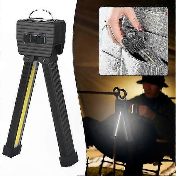 LED-arbetslampa med magnetisk bas för gym och camping Musta