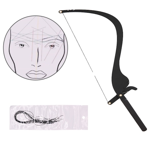 Ny Microblading Linjemarkeringslinjal med 10 st Trådlinjer Ögonbrynsdesign Mätverktyg Svart