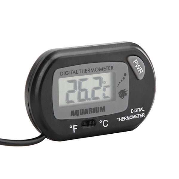 Lille Digitalt Akvarietermometer Temperaturmåler Maskine Sort