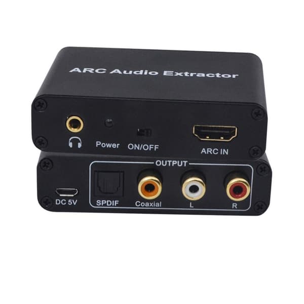 ARC Audio Splitter, HDMI Audio Return Adapter/Decoder, Optisk/Koaksial Konverter, HDMI ARC til RCA SPDIF Toslink Koaksial og stereo HDMI ARC Konverter