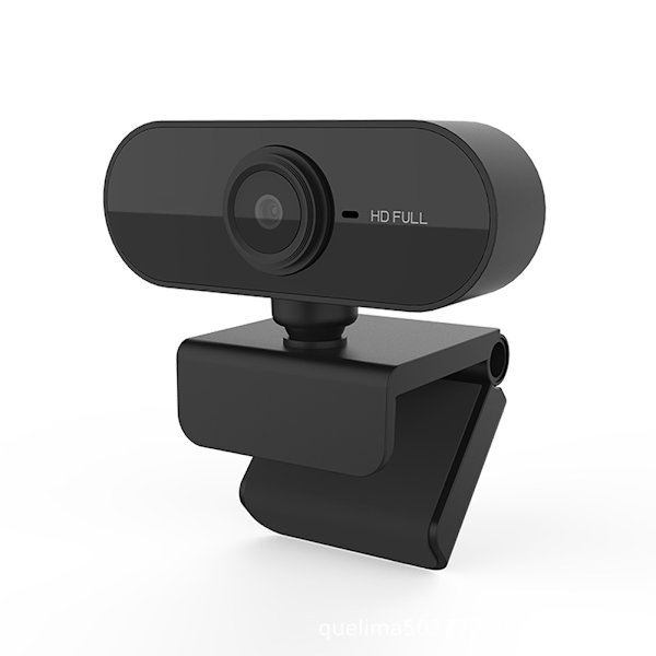 1080P Computerkamera med Mikrofon Desktop USB Webcam Gratis Driver til Videoopkald (Sort)