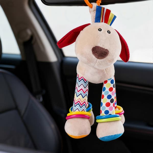Dejlig giraf rangle baby mobil legetøj med tekstur bidering til børneværelse dekoration sensorisk visuel udvikling pink Pink