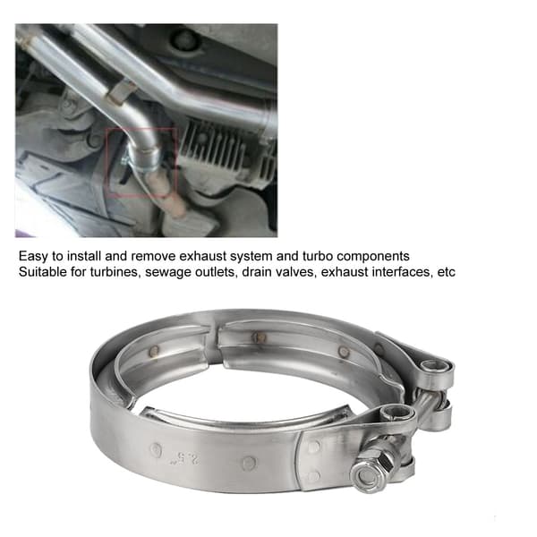 Universal 2,5 tum 63mm Bil Auto V-Band Turbo Downpipe Avgasrör Klammer M6 Skruv