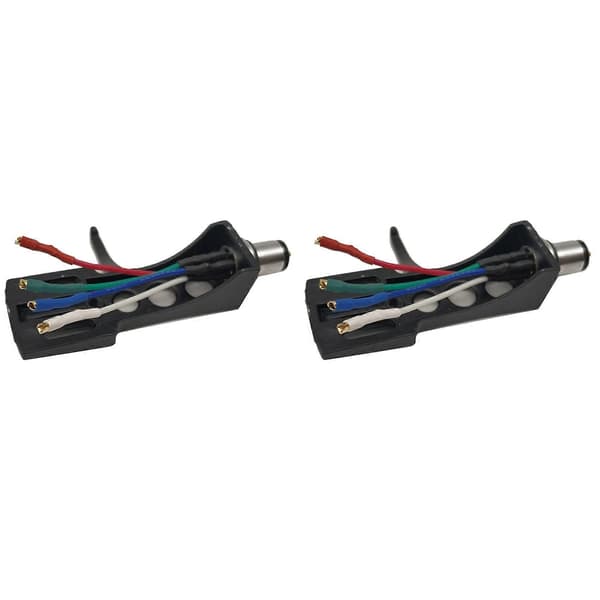 2X Vinyl Phono Stand Pladespiller Headshell Universal LP Phono Pickup Fonograf Hovedholder Stylus Ledning Musta