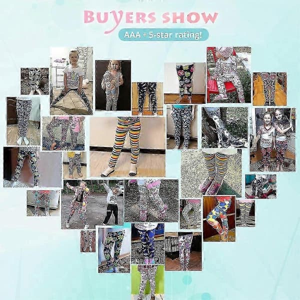 Flicka Casual Print Leggings Vår Sommar Flicka Pennbyxor BB 6-7 Years
