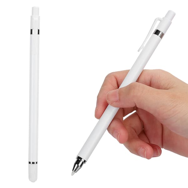Stylus-kynä, kaksoispää, tabletti, matkapuhelimen näyttö, kosketus, ei-ladattava, yleismalli (valkoinen)