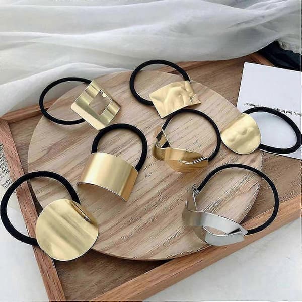 Hårelastik i metalcirkel til kvinder med hestehale og elegant design Round