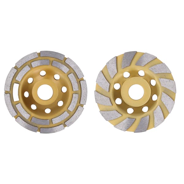 4.5in Slipskiveset Dubbelrad och Turbo Segment Diamantkopp Slipskiva Utan Bricka
