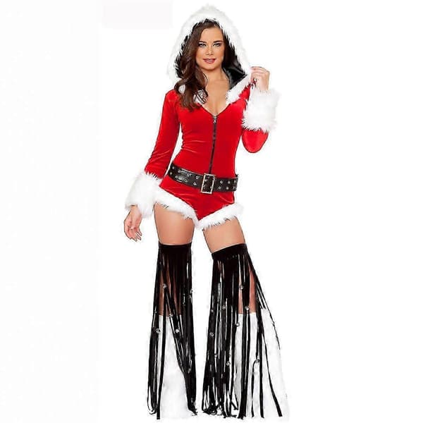Julemand Cosplay Kostume til Voksne Julefest Kjole Rollespil Performance Outfit Chiffon Spandex Materiale 7 One size