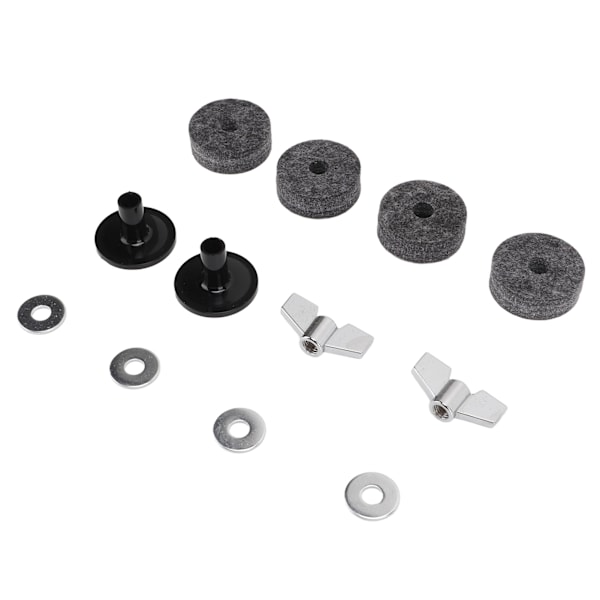 12st Cymbal Ersättningstillbehör Filtar Hylsor 4cm för Hi Hat Koppling Kopp Vingmuttrar Bricka (Grå)