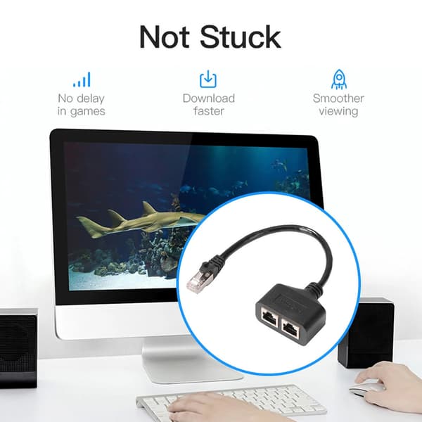 Ethernet Splitterkabel - RJ45 Han til To Hun Adapter, en Passiv LAN Netværksforlænger