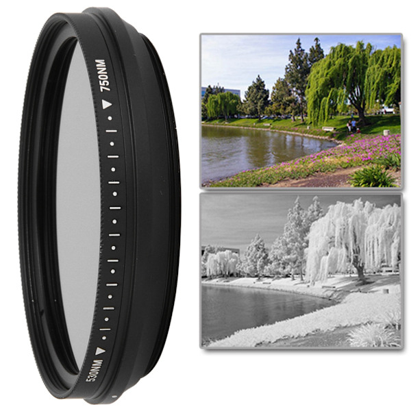 FOTGA 58mm Justerbart Optisk Infrarødt Linsefilter 530-750nm til DSLR Kamera IR Fotografering