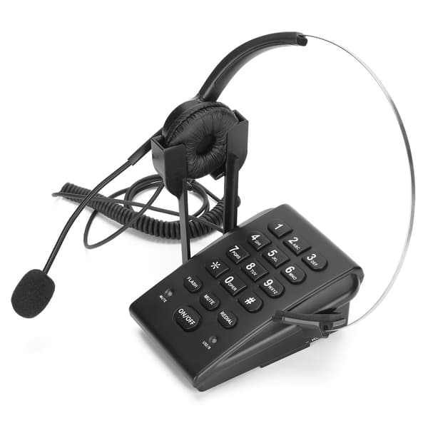 HT700 Fastnettelefon med Headset Call Center Telefon med Omnidirektionel Mikrofon Headset til Kontor Hjem