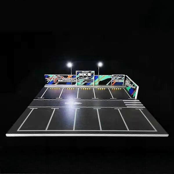 1/64 Parkeringsplads Display Case DIY Samleobjekter Diorama Bil Udstillingsmontre til Biler Hks 30cmx30cm