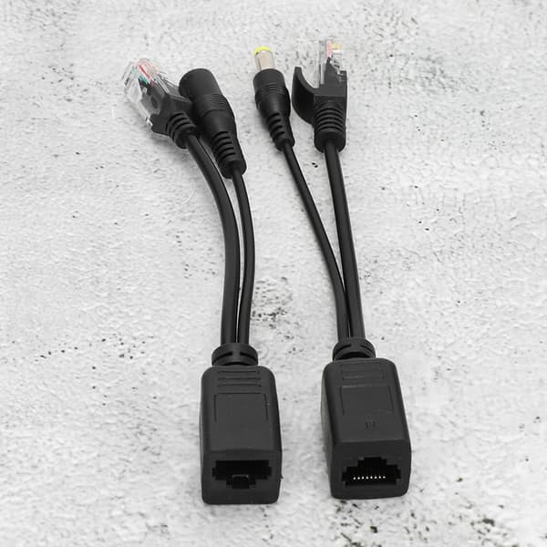 5 Par Power Over Ethernet POE Splitter Adapter Injektor DC12V för IP-kamera Svart