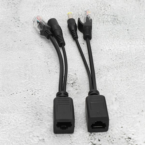 5 par Power Over Ethernet POE Splitter Adapter Injektor DC12V til IP-kamera Sort