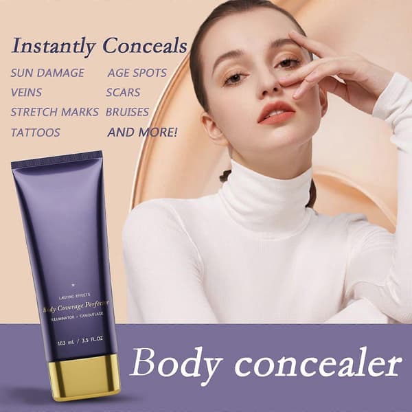 【03】Body Coverage Perfector Waterproof Makeup for Legs and Body - Tattoo Coverage - Light Natural - 100 m Golden Radiance