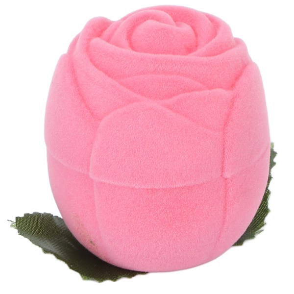Rosa Ros Ringbox Mini Smycken Örhängen Hållare Fodral för Förlovningsförslag Bröllop