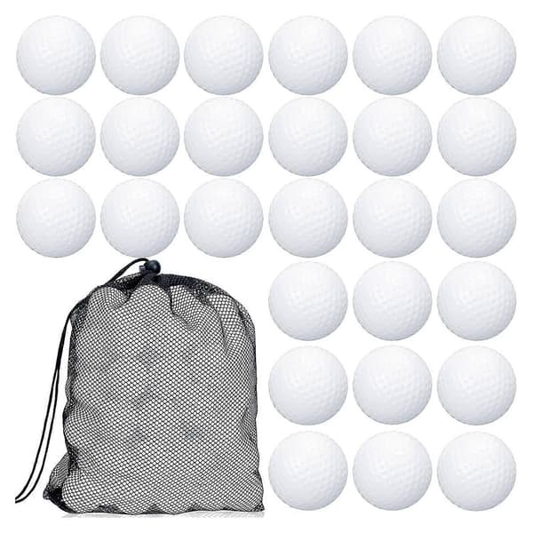 【03】100 stk. golfbolde hule golfbolde træningsgolfbolde med netposer til træning White