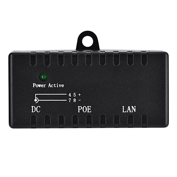 POE Splitter Power Over Ethernet Injektor Adapter Til LAN Netværk Sort
