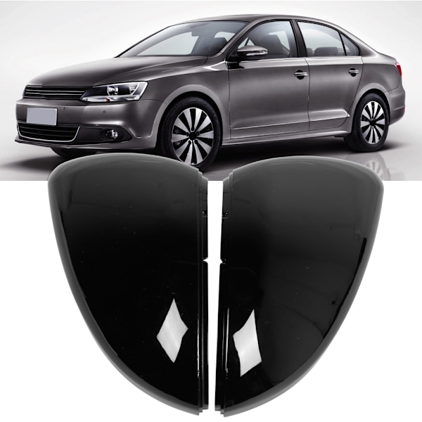 Blank Sidospegelkåpa i Blank Svart Passar för VW Golf MK7 2014+
