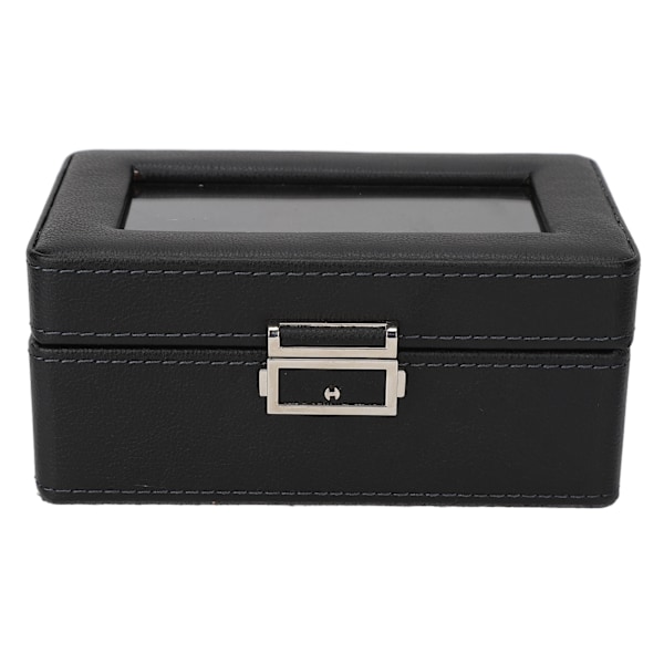 3 Gitre Ur Display Etui PU Læder Pladsbesparende Enkeltlags Ur Opbevaringsboks til Ur Smykker Sort