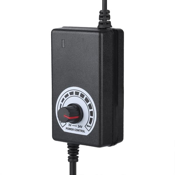 24W 3-24V Strømforsyning Oplader Adapter med LED Display Spændingsregulering 100-240V (EU Stik)