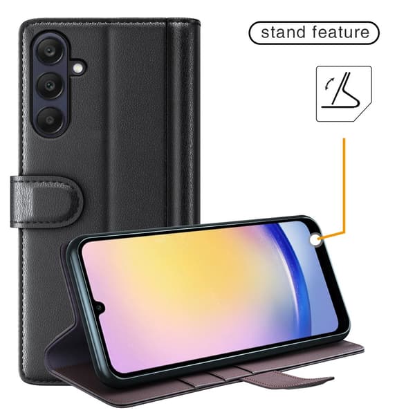 【03】Aito nahkakotelo Samsung Galaxy A26 Musta