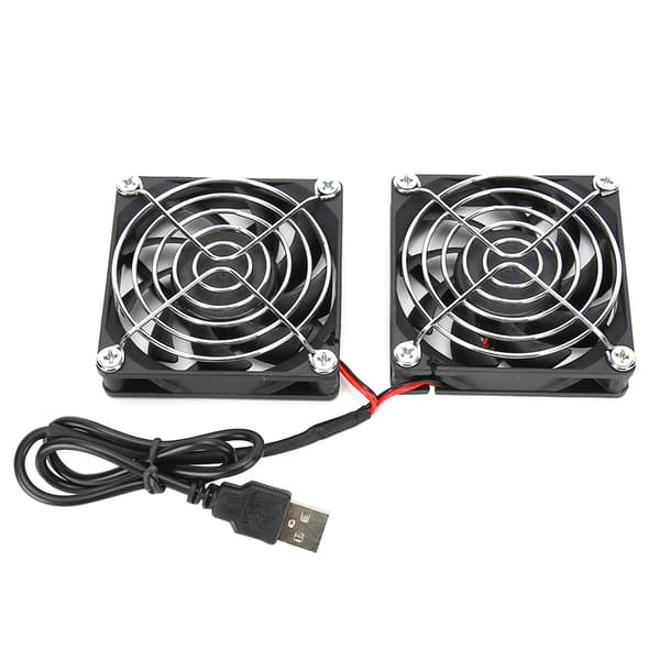 5V USB Strømforsyning Kølende Dobbelt Ventilator Router Varmeafledning Køler til ASUS RTAC68U AC86U EX6200 Tengda AC15