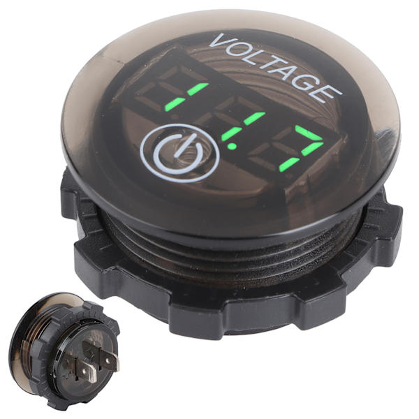 Universal LED DC Digital Voltmeter Spændingsmåler Bilbatterimåler 12‑24V M/ Touch SwitchGrøn