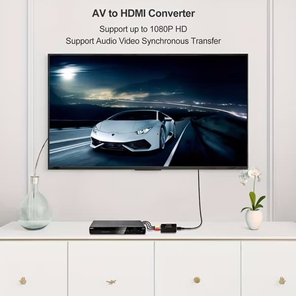 RCA till HDMI-adapter, AV till HDMI-omvandlare