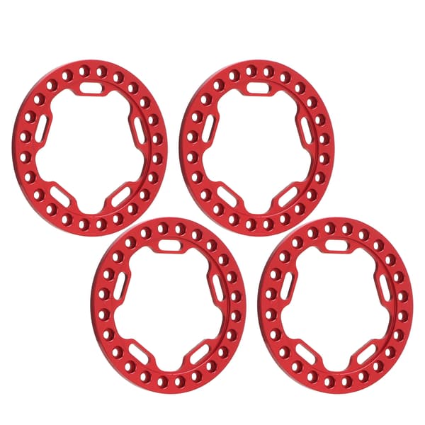 4 stk Hjul Ydre Beadlock Ring 1,9 Tommer Udskiftnings Hjul Beadlock Ringe til 1/10 RC Biler Rød