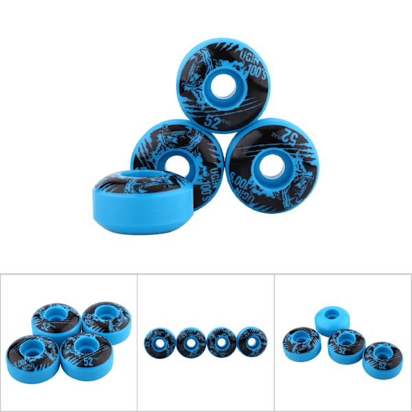 52mm x 30mm 4 st/set Utomhus Klassiska Tåliga PU Cruiser Longboard Skateboard Hjul (blå)
