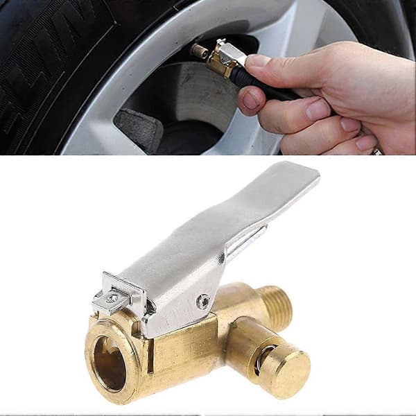 Dækpumpeadapter med klips Lækagesikkert design sikrer effektivitet Vigtigt til lange rejser. 3pcs