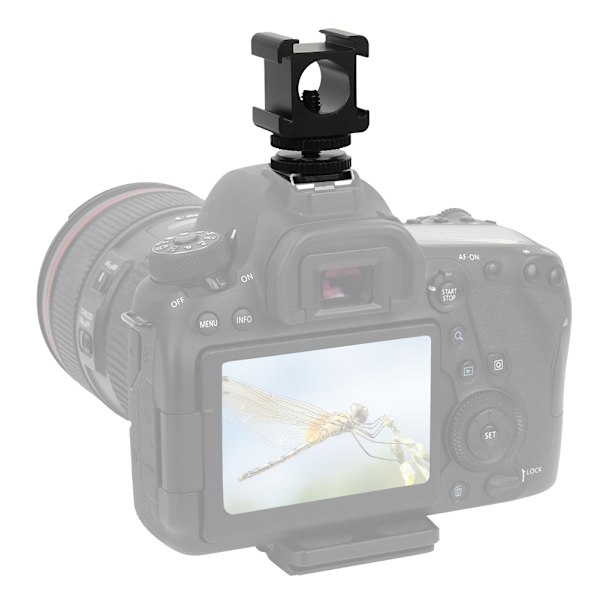 Metall Kamera Tri Hot Shoe Mount Adapter för Mikrofon LED Videoljus Monitor