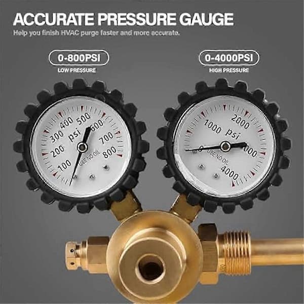 0-800 PSI typpisäätölaite, CGA580 urosliitin, 1/4 tuuman ulostulo