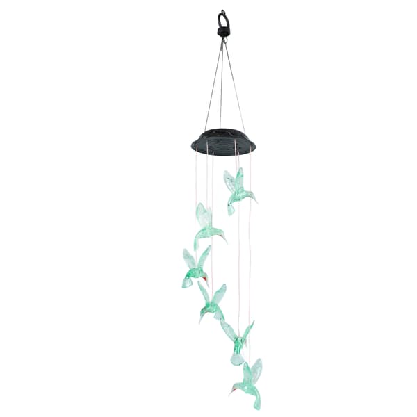 Fugle Vindspil Kolibri Stil Farverige Solcellelamper ABS Have Vindklokke til Terrasse Baghave Soveværelse