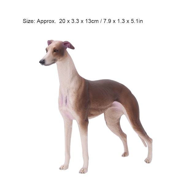 Simulerings Brun Greyhound Model Ornamenter Skrivebordsdekoration Børnelegetøjsgave