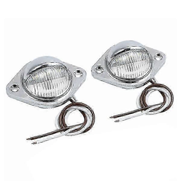 2 stk. Kromskal LED Nummerpladelys 12V-24V 006A 05W til Bil Lastbil SUV Trailer Varevogn Lastbiler Campingvogne Universal -XN