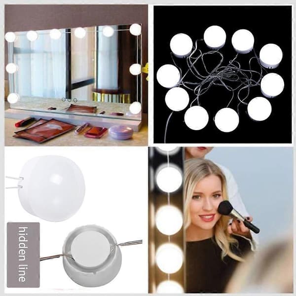 Hollywood-meikkipeili 10 LED-lampulla Newway (vain lamppu)