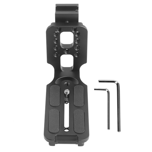 Universal Metal L-formet Quick Release-plade med Hot Shoe-beslag til hydraulisk kuglehoved SLR-kamera (sort)