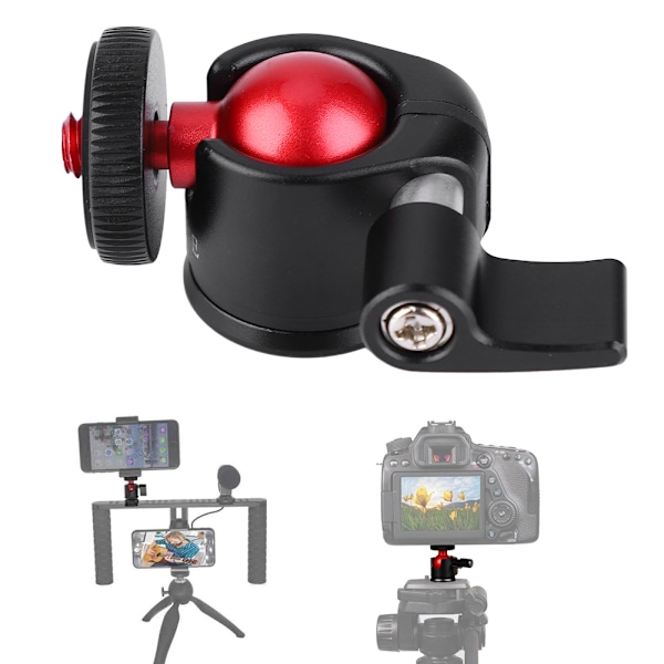 VBESTLIFE Metall 360 Graders Vridbar Mini Kulled 1/4\" Skruvfäste för DSLR Kamera Fyllnadsljus