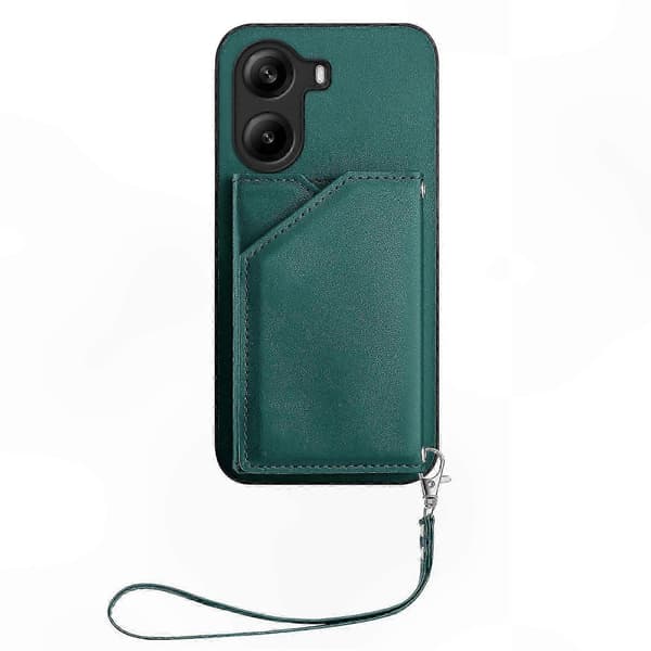 5G-telefoncover med kortholder, støtte og håndledsrem til Poco X7 Pro-kompatible modeller Green